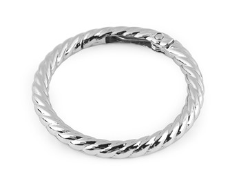Karabińczyk metalowy zapięcie koło 38mm srebrny