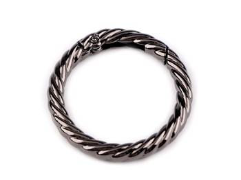 Karabińczyk metalowy zapięcie koło 32mm grafit