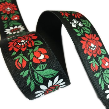 GUMA płaska 40MM KWIATY