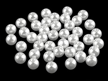 Koraliki plastikowe perłowe 8 mm BIAŁE (F2)