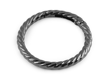 Karabińczyk metalowy zapięcie koło 38mm grafit