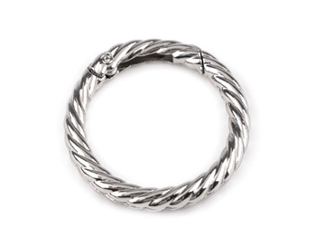 Karabińczyk metalowy zapięcie koło 32mm srebrny