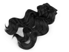 Włosy dla lalek czarne 25 cm