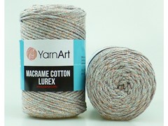 Yarn Art Macrame Cotton Lurex 727 szaro miedziana