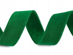 AKSAMITKA 25MM DWUSTRONNA ZIELONY 1m