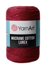 Yarn Art Macrame Cotton Lurex 739 bordo czerwień