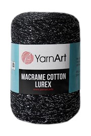 Yarn Art Macrame Cotton Lurex 723 czarno srebrny