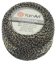 Yarn Art Camellia  413 czarno / złoty