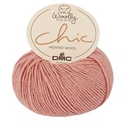 DMC Wooly Chic 045 różowa z różową nitką