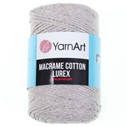 Yarn Art Macrame Cotton Lurex 725 szaro srebrna