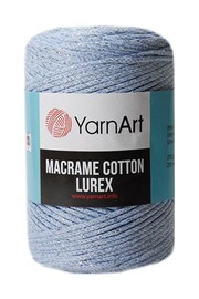 Yarn Art Macrame Cotton Lurex 729 błękit srebro