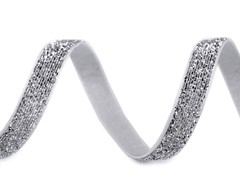 AKSAMITKA 10MM SREBRNA BROKATOWA 1 m