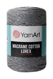 Yarn Art Macrame Cotton Lurex 737 szaro srebrna