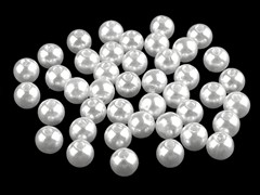 Koraliki plastikowe perłowe 8 mm BIAŁE (F2)