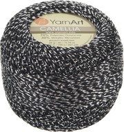 Yarn Art Camellia  412 czarno / srebrny