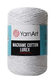 Yarn Art Macrame Cotton Lurex 720 biało srebrna
