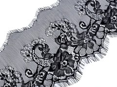 KORONKA FRANCUSKA  17,5 CM CZARNA ( 3 METRY )