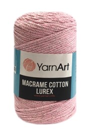 Yarn Art Macrame Cotton Lurex 732 różowo srebrna