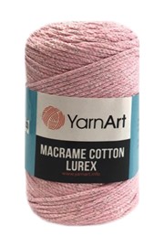 Yarn Art Macrame Cotton Lurex 732 różowo srebrna
