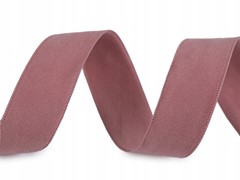 AKSAMITKA 25MM DWUSTRONNA RÓŻ 1m