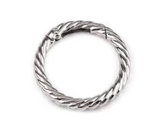 Karabińczyk metalowy zapięcie koło 32mm srebrny